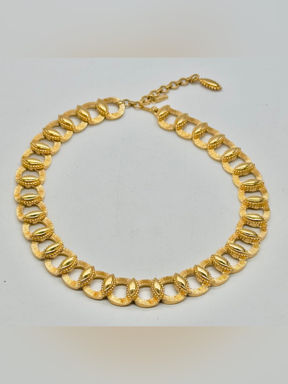 Vintage Monet Gold Tone Link Chain Choker Necklace 80s 90s